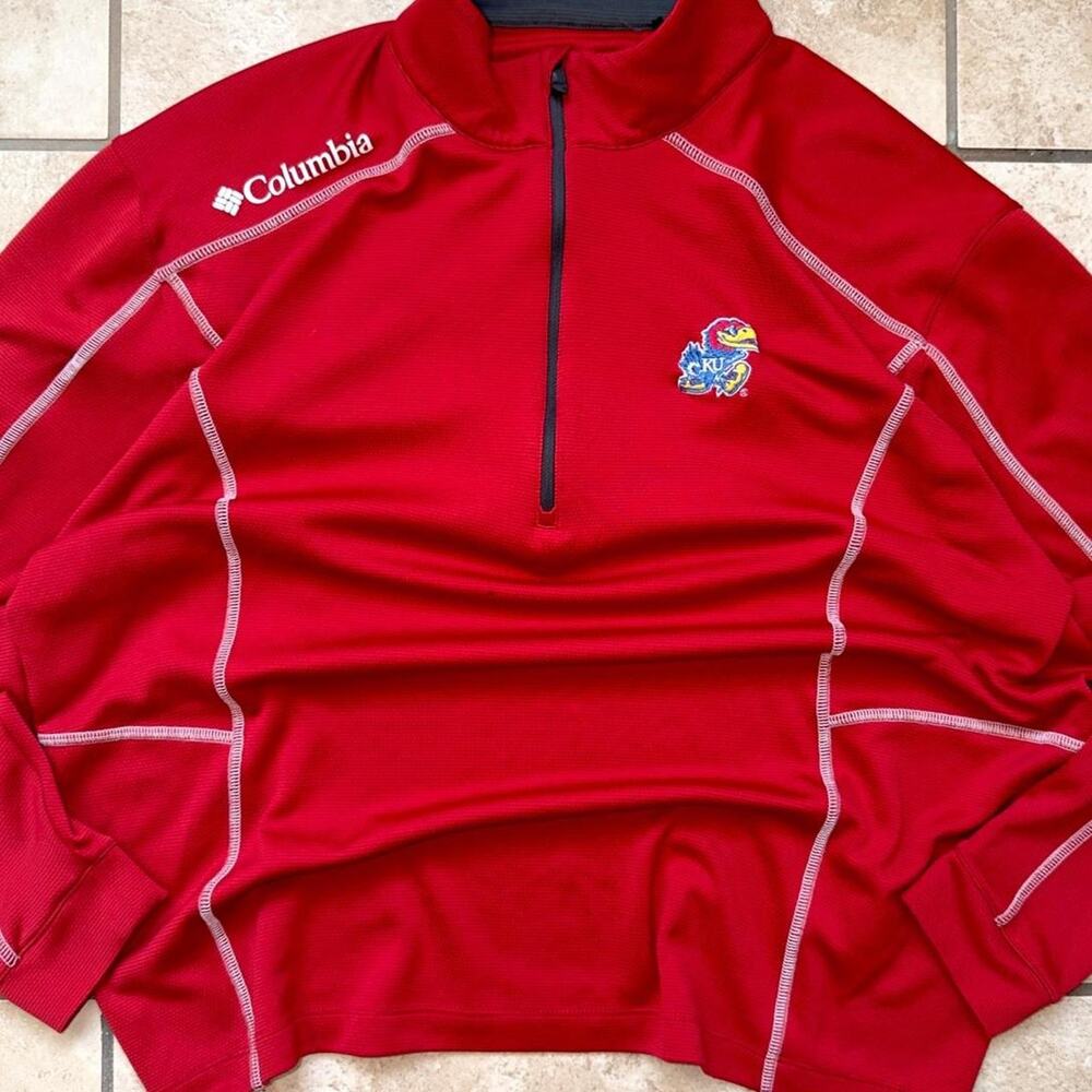 Columbia Golf Kansas State University Jayhawks Quarter Zip Long Sleeve Size L